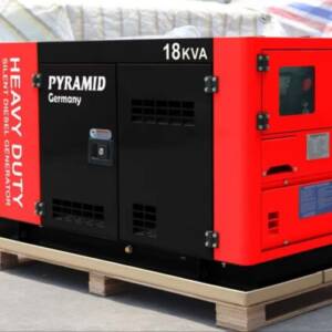 18Kva Pyramid 4 Cylinder Water Cooled Diesel Silent Generators With ATS 3 Phase