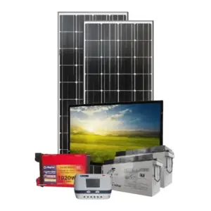 2Kw PWM Solar Kit 2000w - 32" LED Colour TV + Original Ritar Batteries + + 4 Free Bulbs + Power Extension