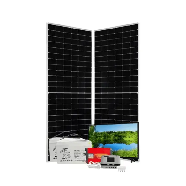 600w PWM Solar kit - With Original Ritar Batteries + 32" LED Colour TV + 4 Free Bulbs + Power Extension