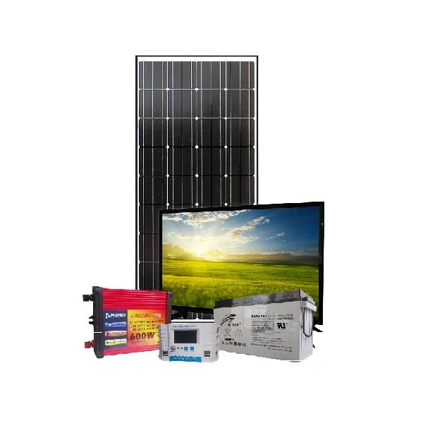 0.6kw 0.6kva 600watts Solar System Kit + 32inches Color TV with Phoenix Germany Charge Controller