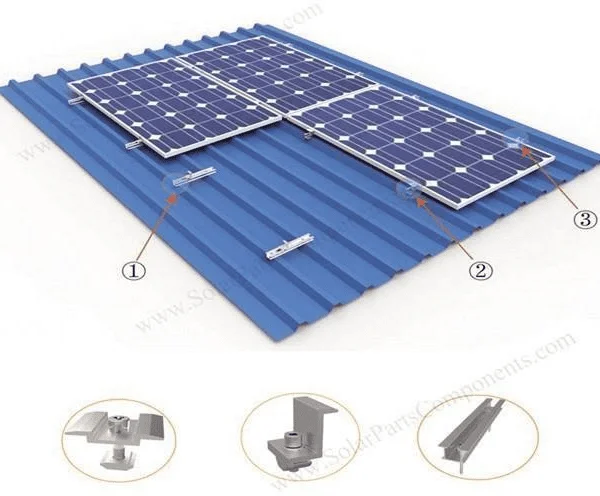 Mini Rail Set for 4 Pcs Of Solar Panel Complete Kit